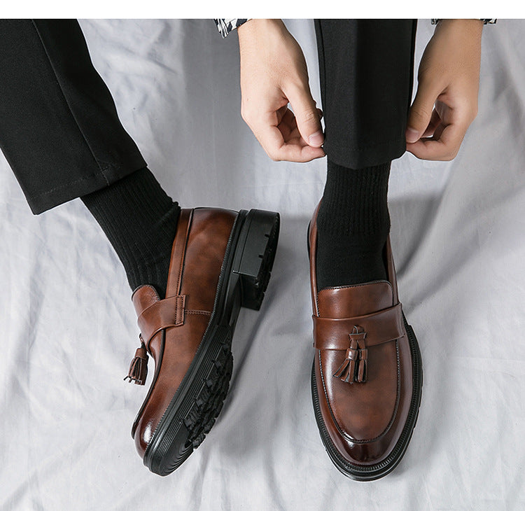Men's Brogue-Detail Tassel Loafers — product view