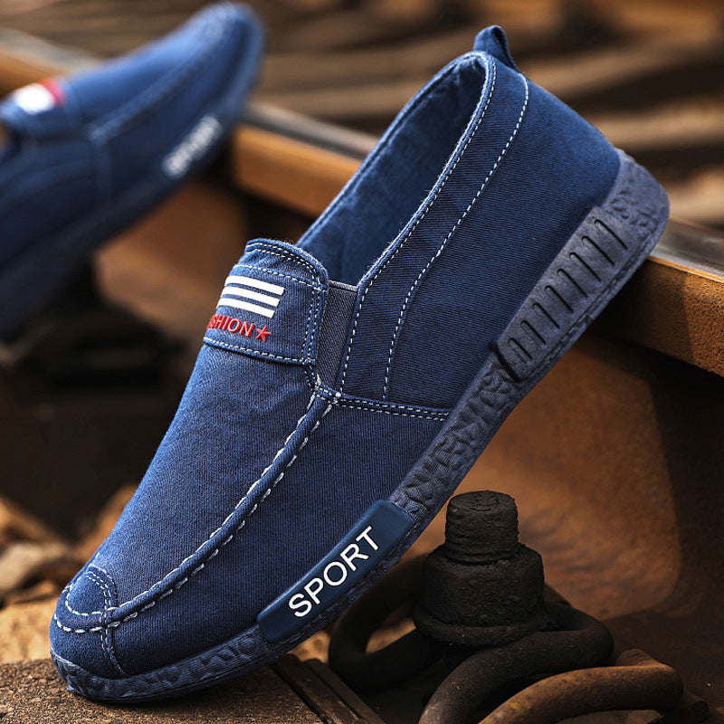 Men's Washed-Denim Canvas Shoes