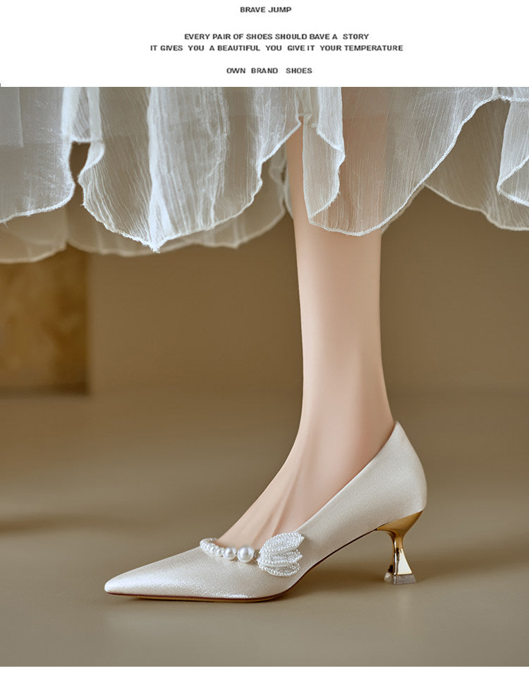 Women's Pearl-Detail Pointed-Toe Pumps