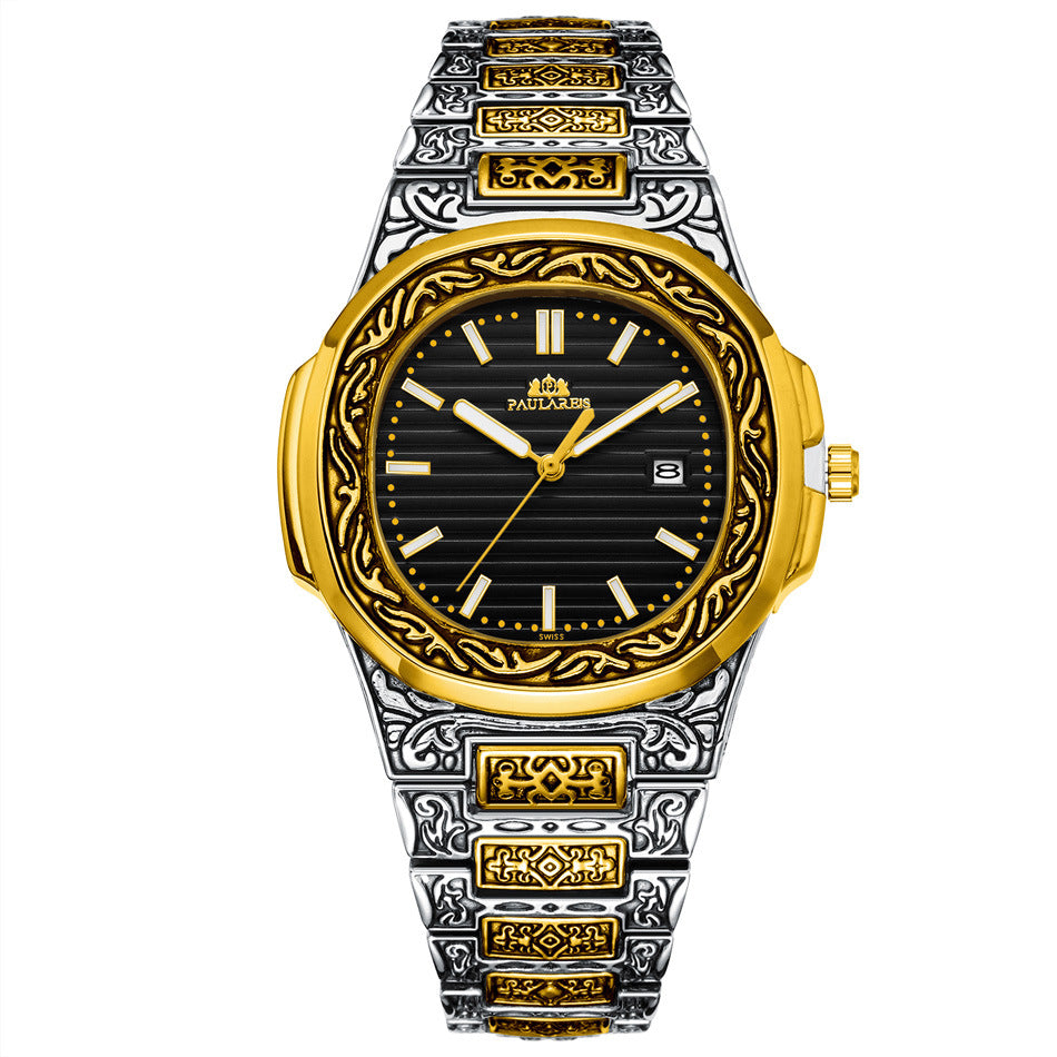 Men's Parrot-Design Calendar Quartz Watch