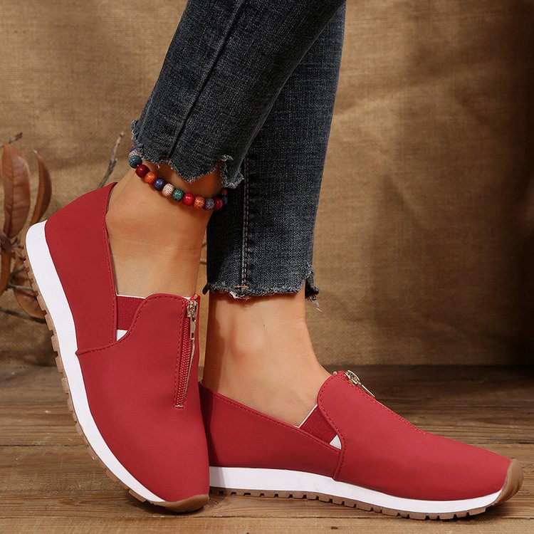 Women's Zip-Detail Flat Loafers