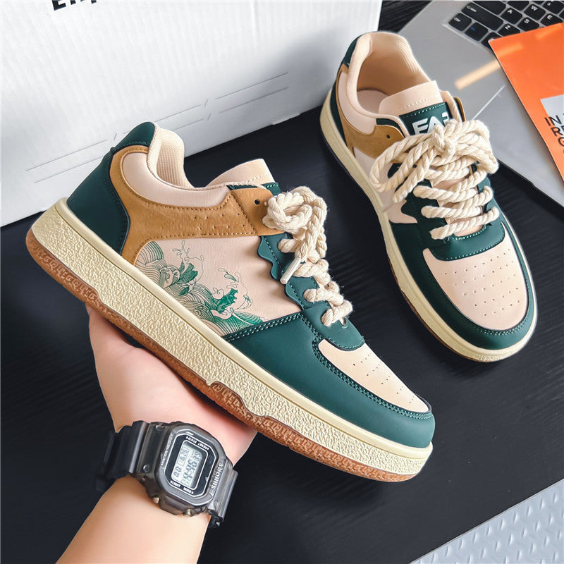 Men's Thick-Sole Lace-Up Sneakers — product view