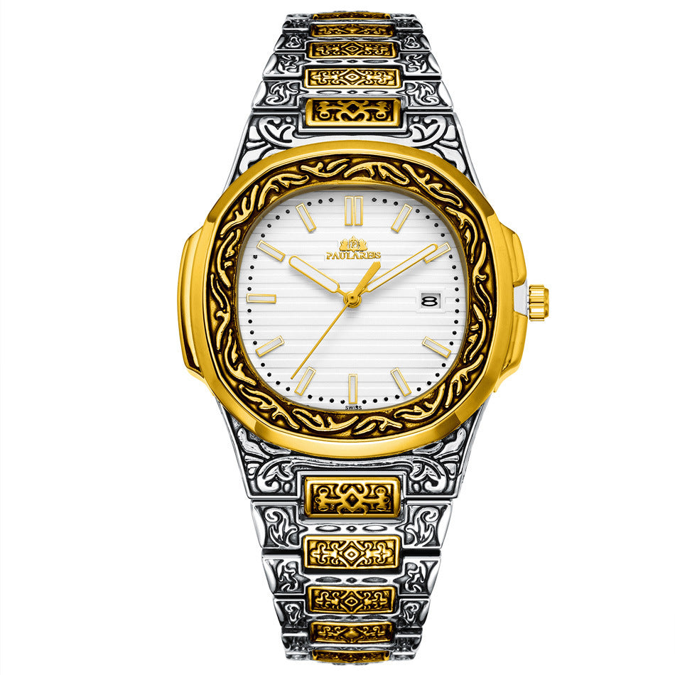 Men's Parrot-Design Calendar Quartz Watch