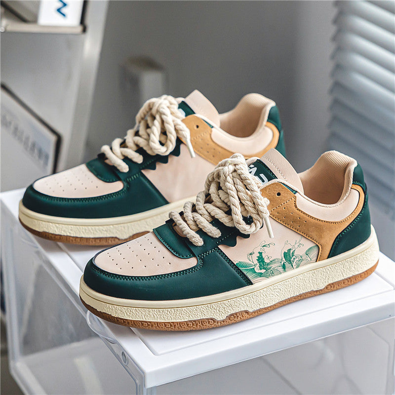 Men's Thick-Sole Lace-Up Sneakers — product view