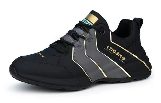 Men's Thick-Sole Faux-Leather Lace-Up Shoes