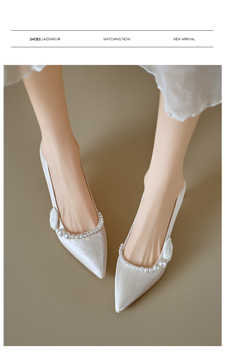 Women's Pearl-Detail Pointed-Toe Pumps