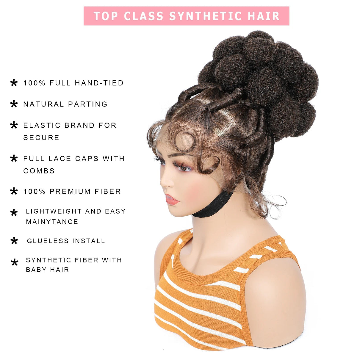 Women's Bantu Braided Synthetic Wig — product view