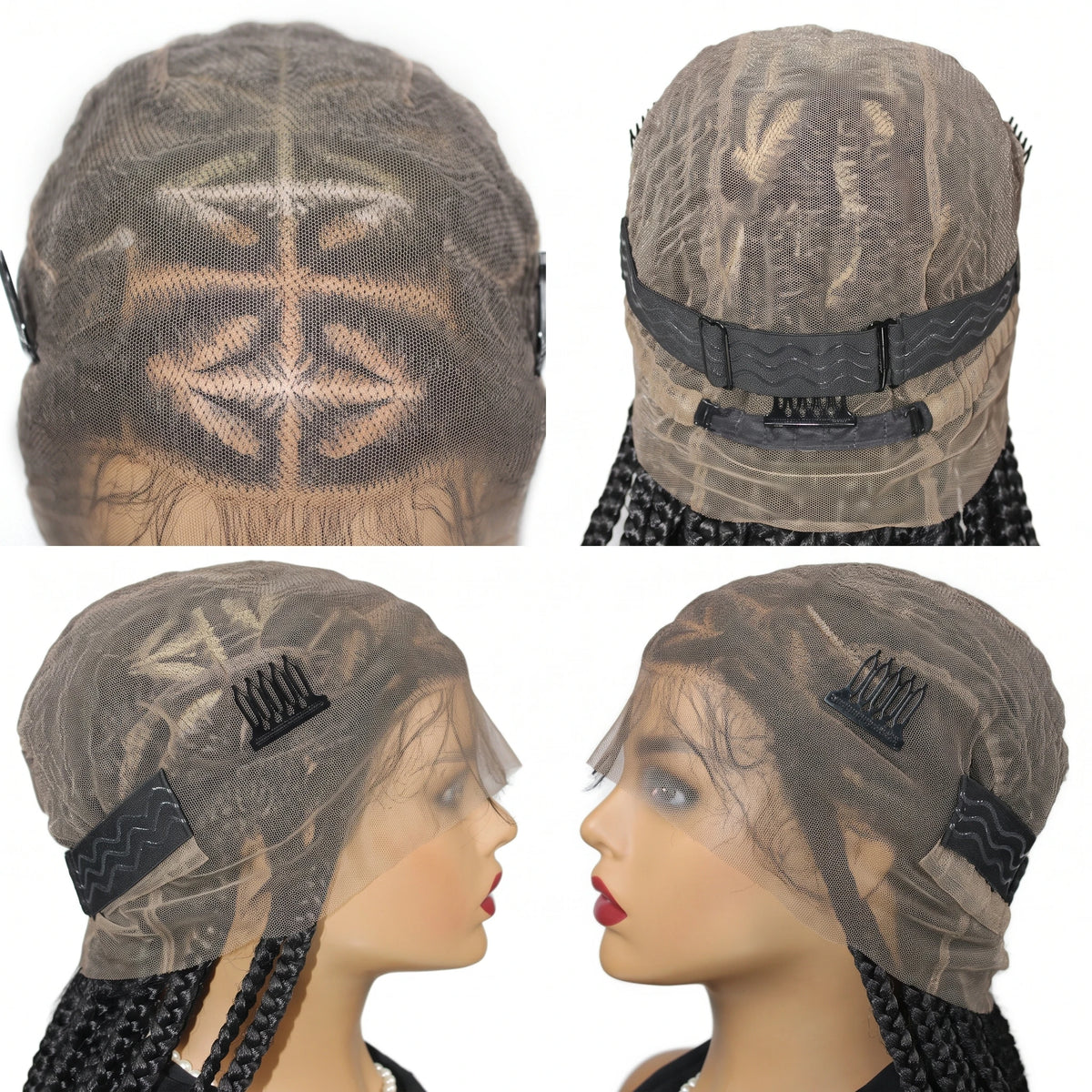 36'' Heart Braids Wig Synthetic Full Lace Braided Wig Knotless Box - OSASCO