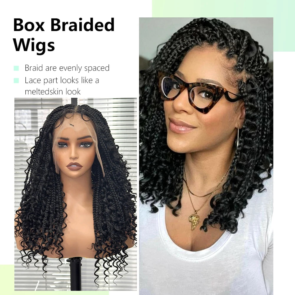 Women's Black Curly Synthetic Wig — product view
