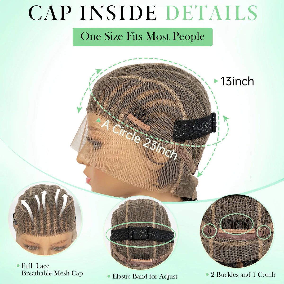 Full Lace Wig Braided 8 Inch Short Bob Braided Wig Synthetic Short - OSASCO