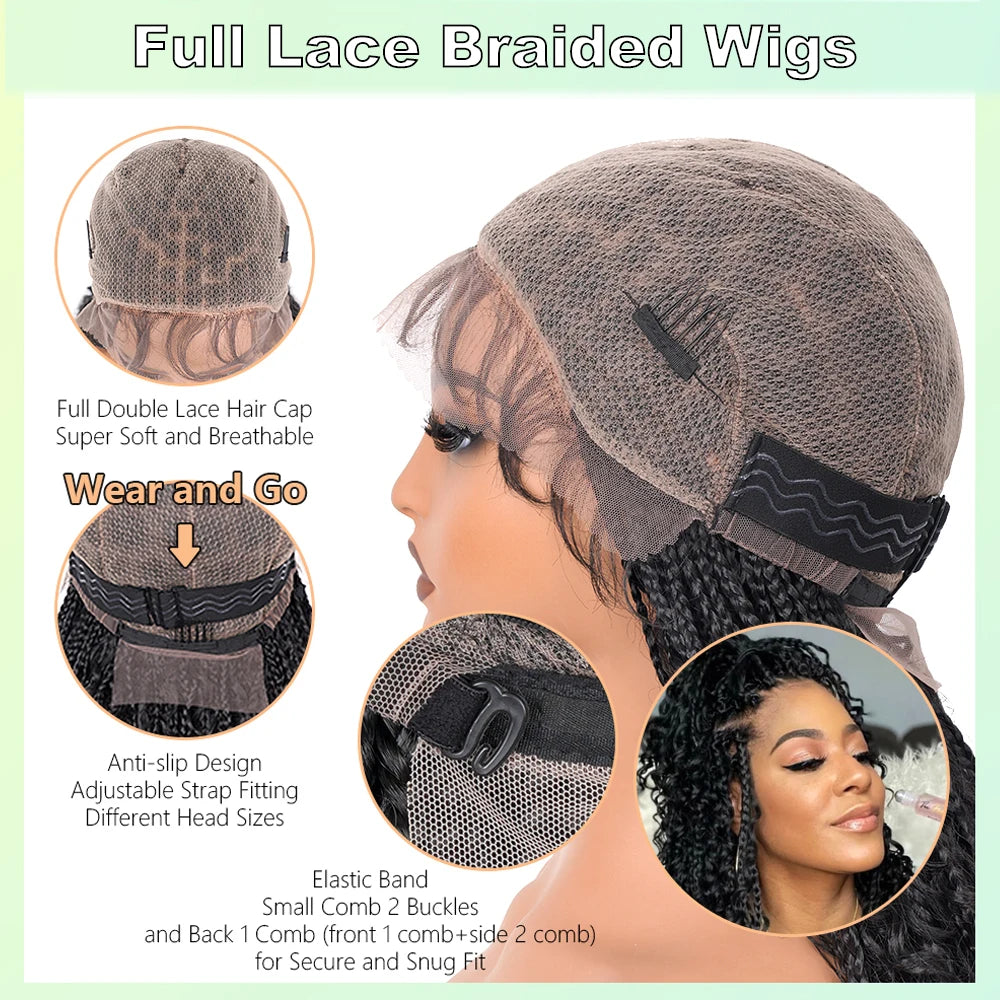 Women's Black Curly Synthetic Wig — product view