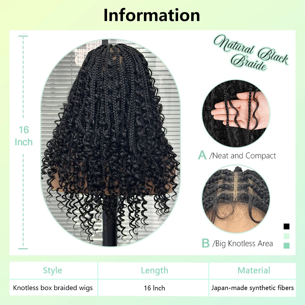 Women's Black Curly Synthetic Wig — product view