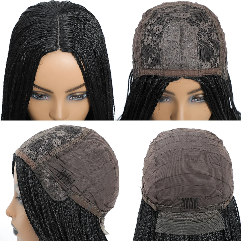 26 Inch Long Box Braid Wig with Curly End African Synthetic Braided - OSASCO