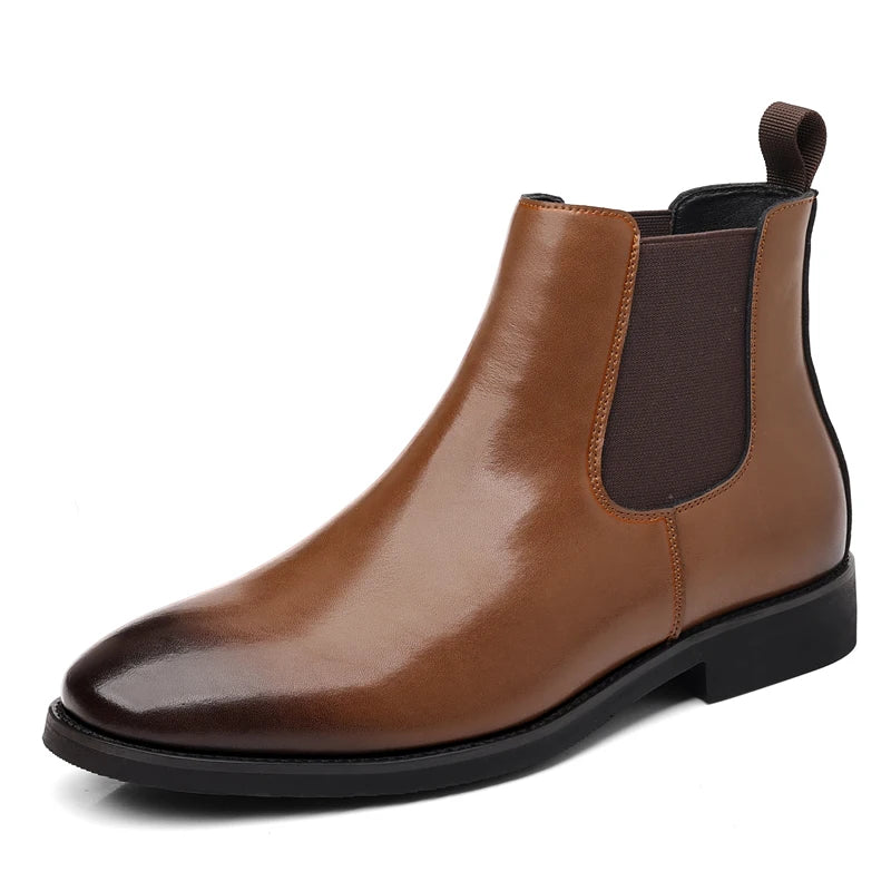 Men's Lined Faux-Leather Chelsea Boots