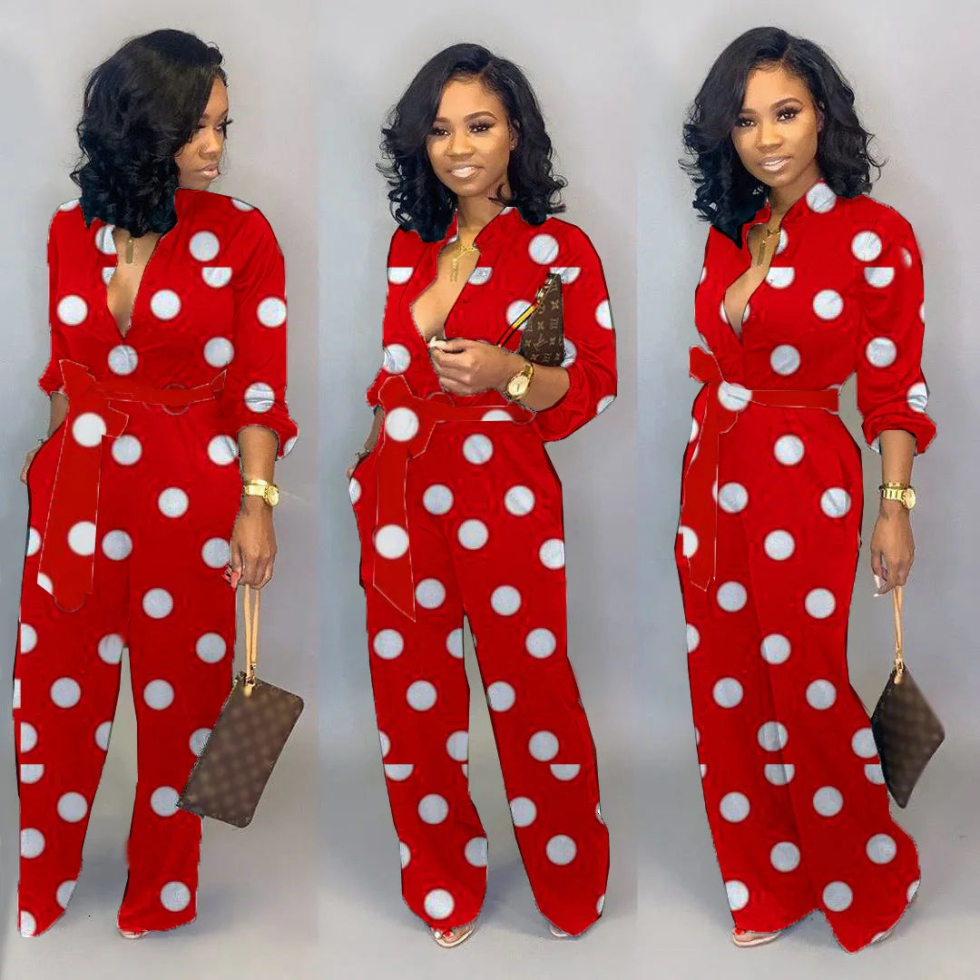 Women's Polka-Dot Relaxed Jumpsuit