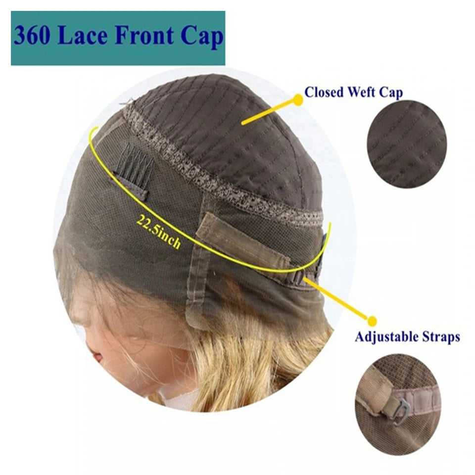 Light Brown Straight Human Hair Lace Wig — product view