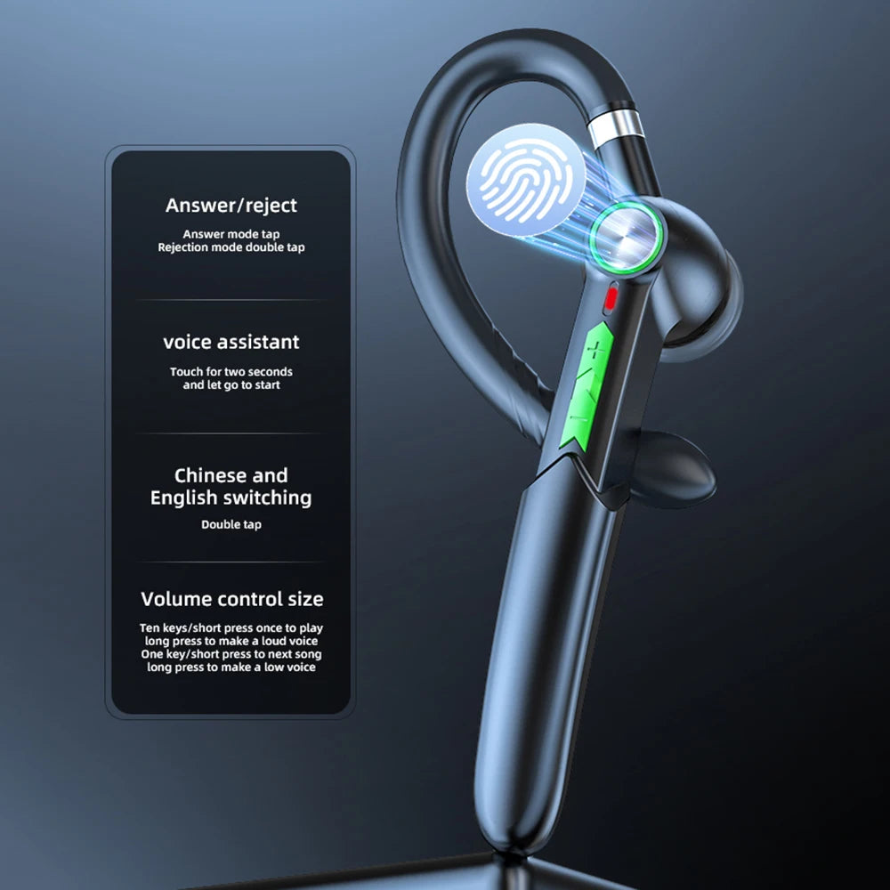 Bluetooth 5.0 Touch-Control Wireless Earpiece with Microphone