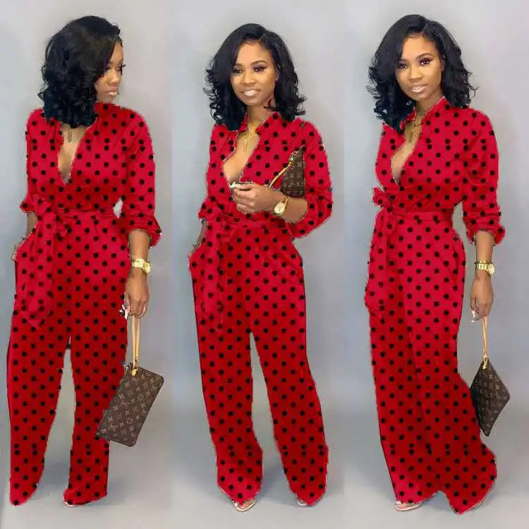 Women's Polka-Dot Relaxed Jumpsuit