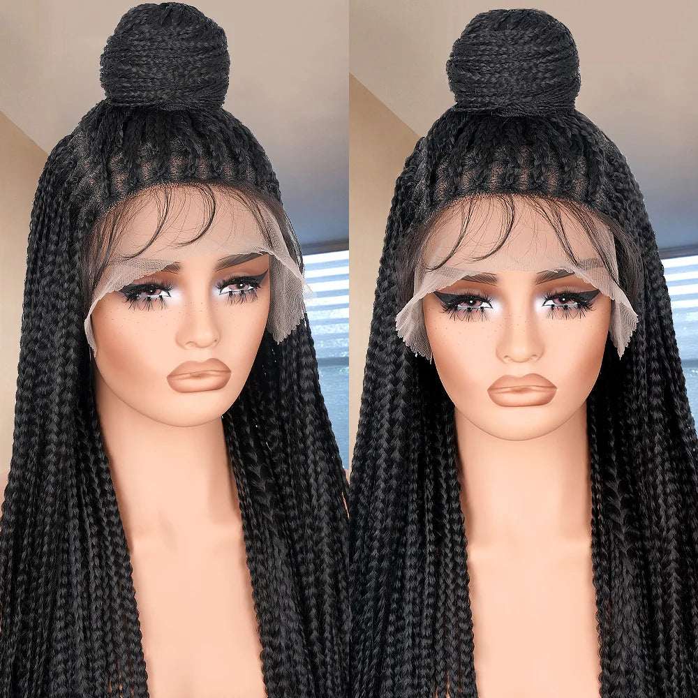 Women's Black Curly Synthetic Wig — product view