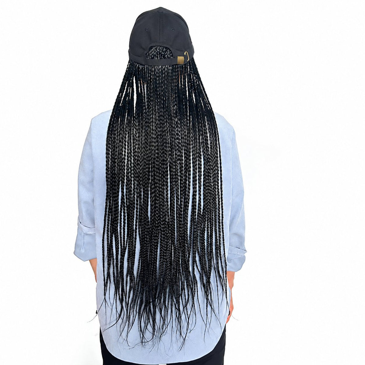 Three-Strand Braided Wig with Integrated Baseball Cap