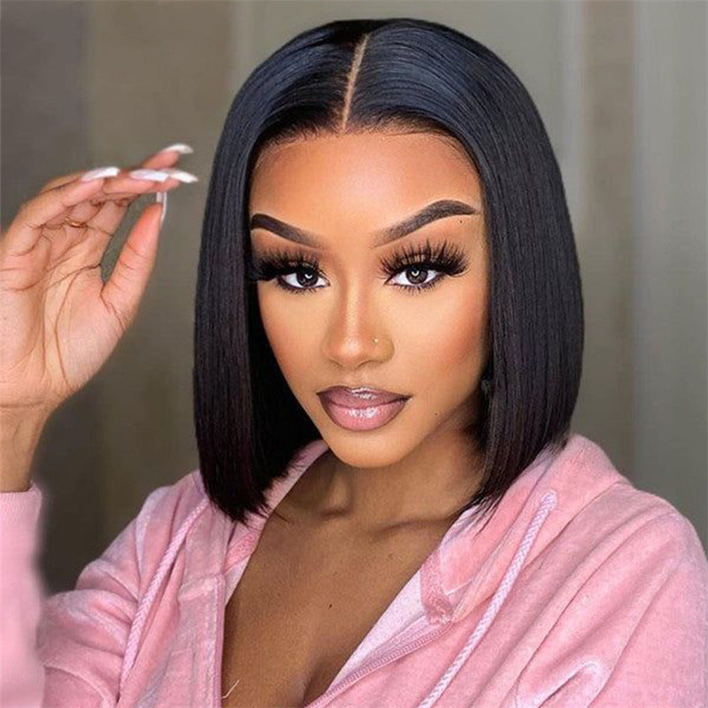 Wavy Synthetic Bob Wig with Face-Framing Fringe