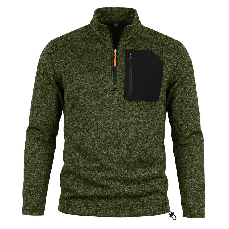 Men's Colour-Block Fleece Half-Zip Sweatshirt