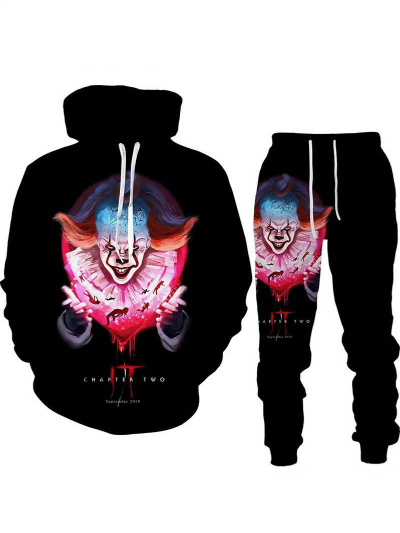 Men's Halloween Graphic Hoodie and Pants Set