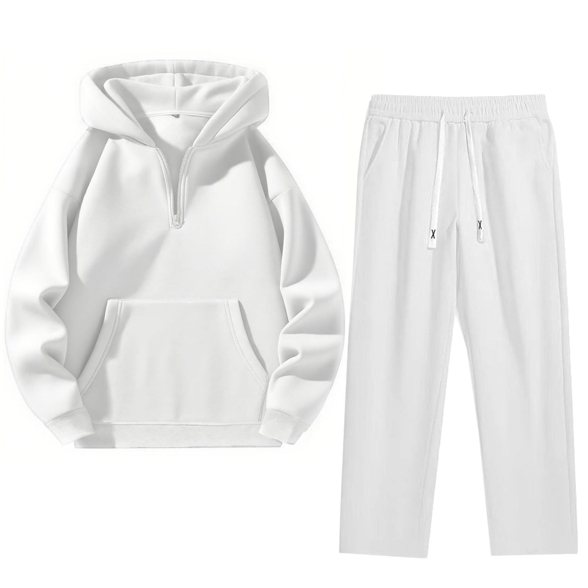 Women's Half-Zip Sweatshirt and Wide-Leg Pants Set