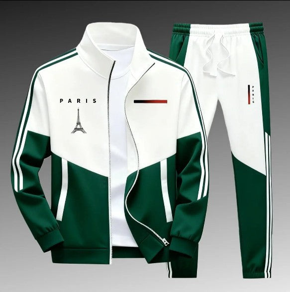 Men's Panel-Print Zip Jacket and Pants Set