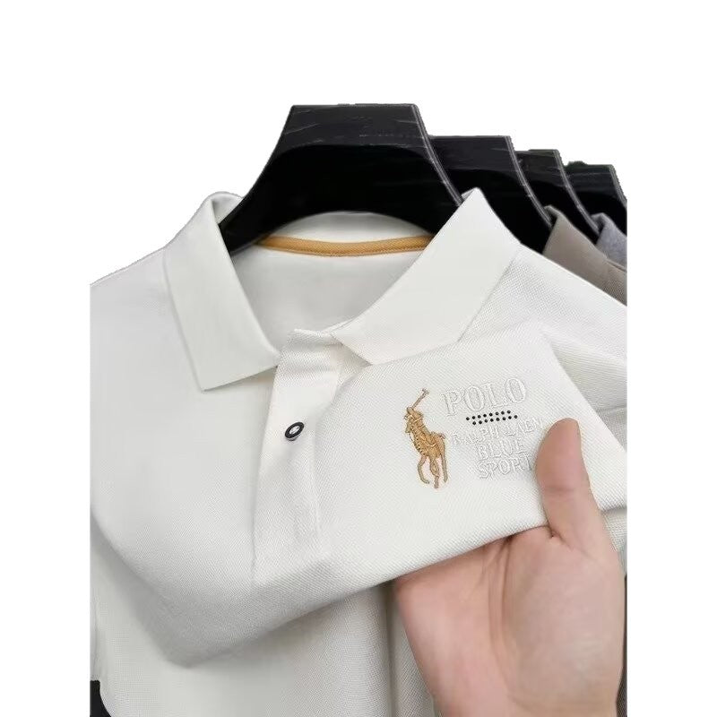 Men's Embroidered Short-Sleeve Polo Shirt
