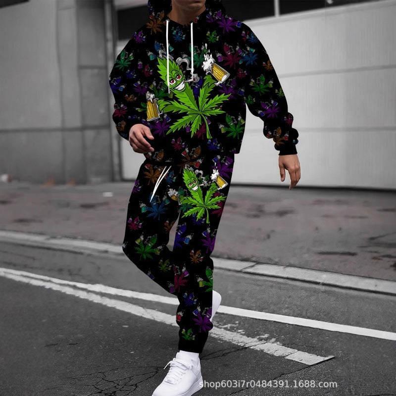 Men's Graphic Hoodie and Joggers Set