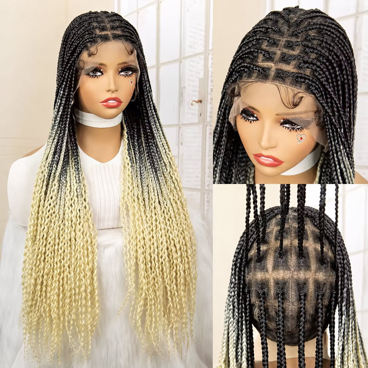 Long Three-Strand Braided Full Lace Wig