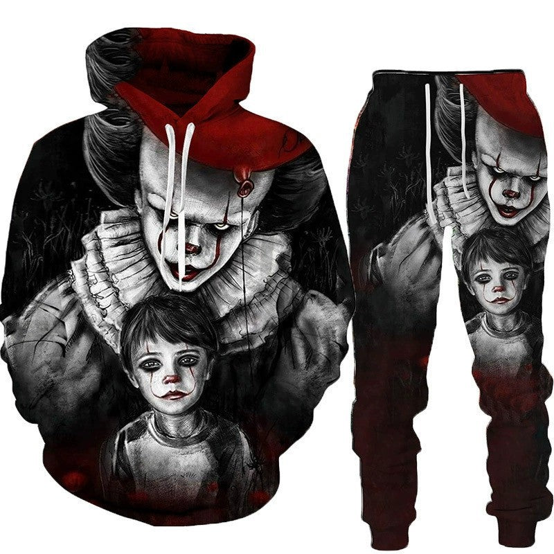 Men's Halloween Graphic Hoodie and Pants Set