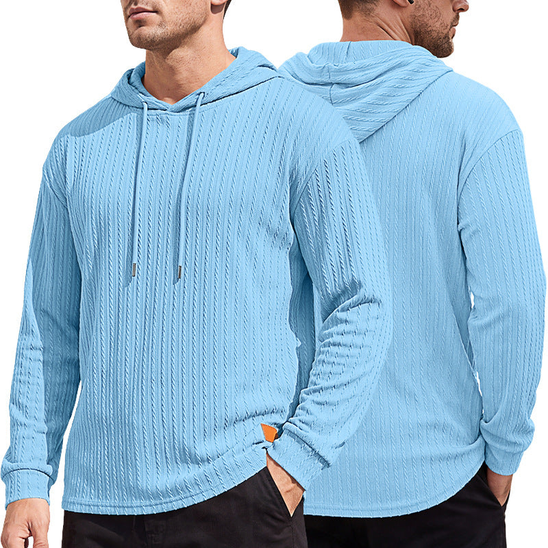 Men's Textured Henley Button-Neck Pullover