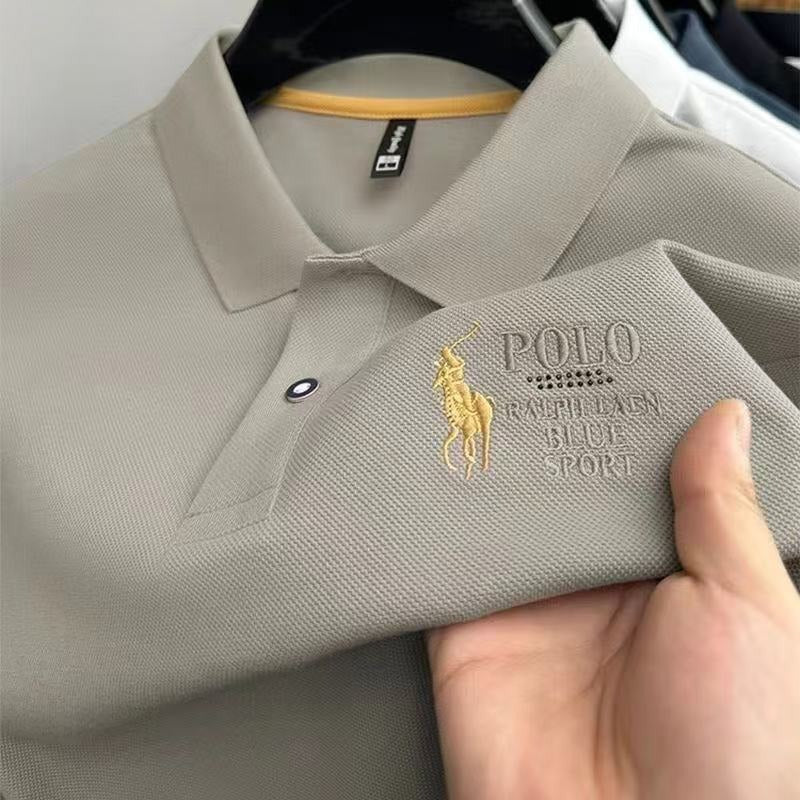 Men's Embroidered Short-Sleeve Polo Shirt