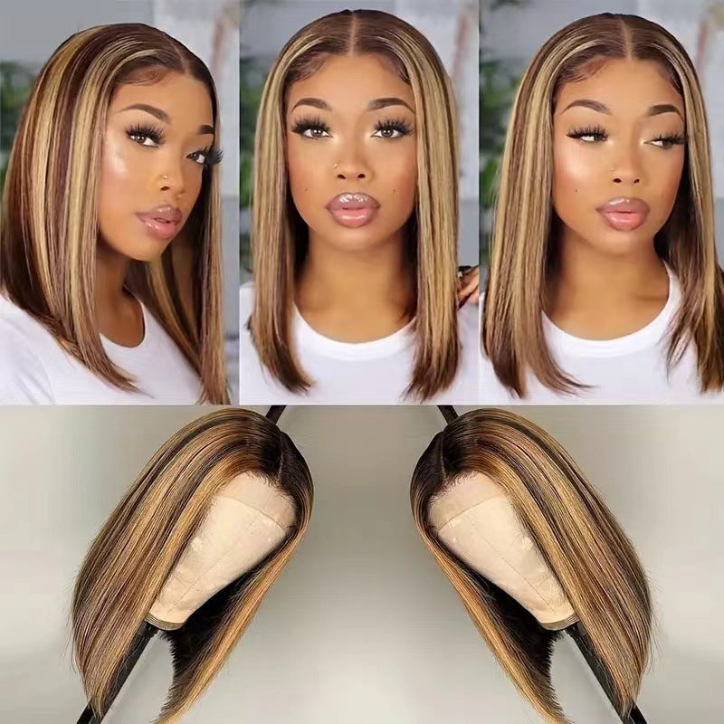 Wavy Synthetic Bob Wig with Face-Framing Fringe