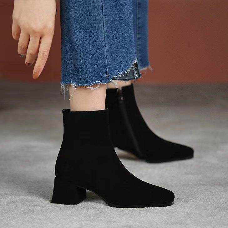 Women's Pointed-Toe Mid-Heel Ankle Boots