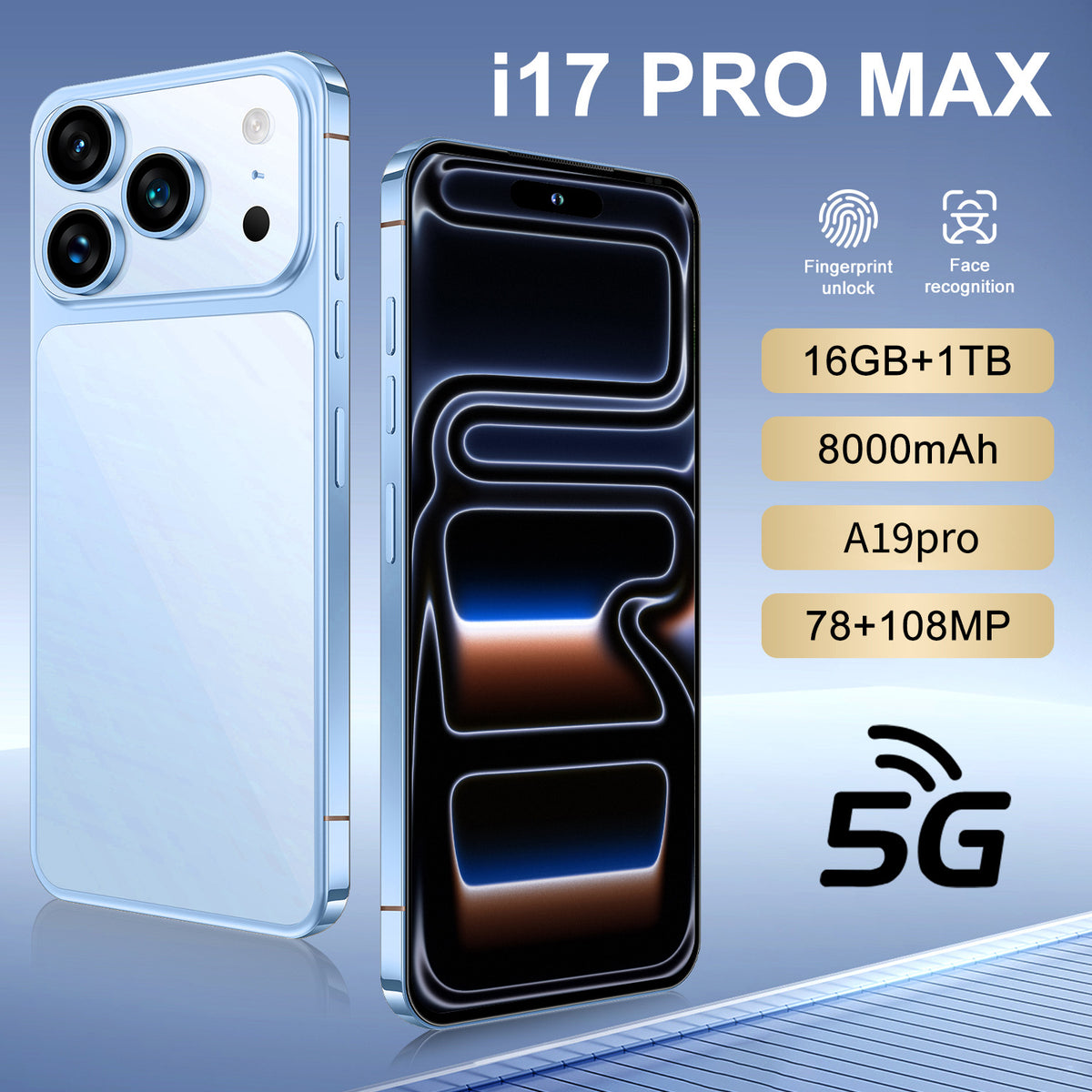 I17Promax 7.3-Inch Android Smartphone with Dual SIM & Colour Options