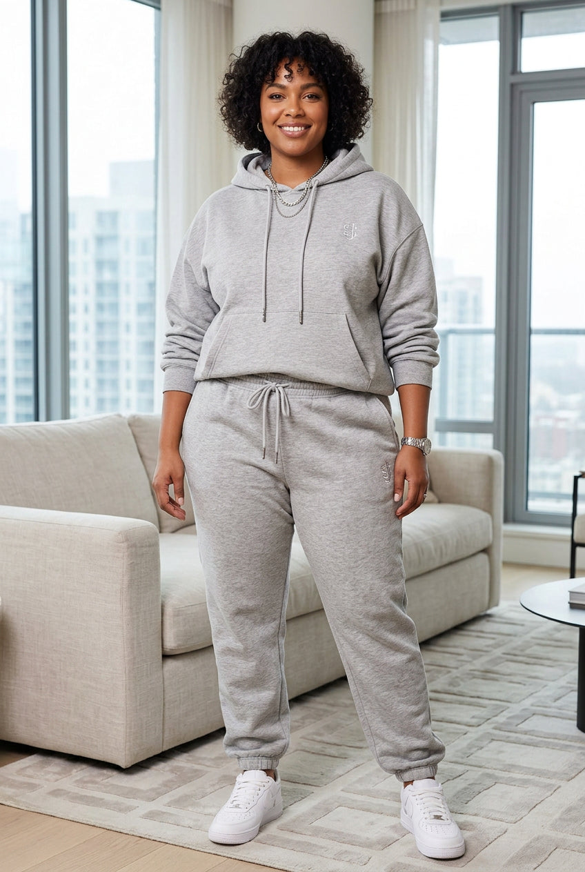 Graphic Hoodie and Casual Pants Set