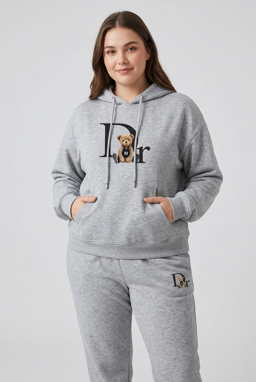 Graphic Hoodie and Casual Pants Set