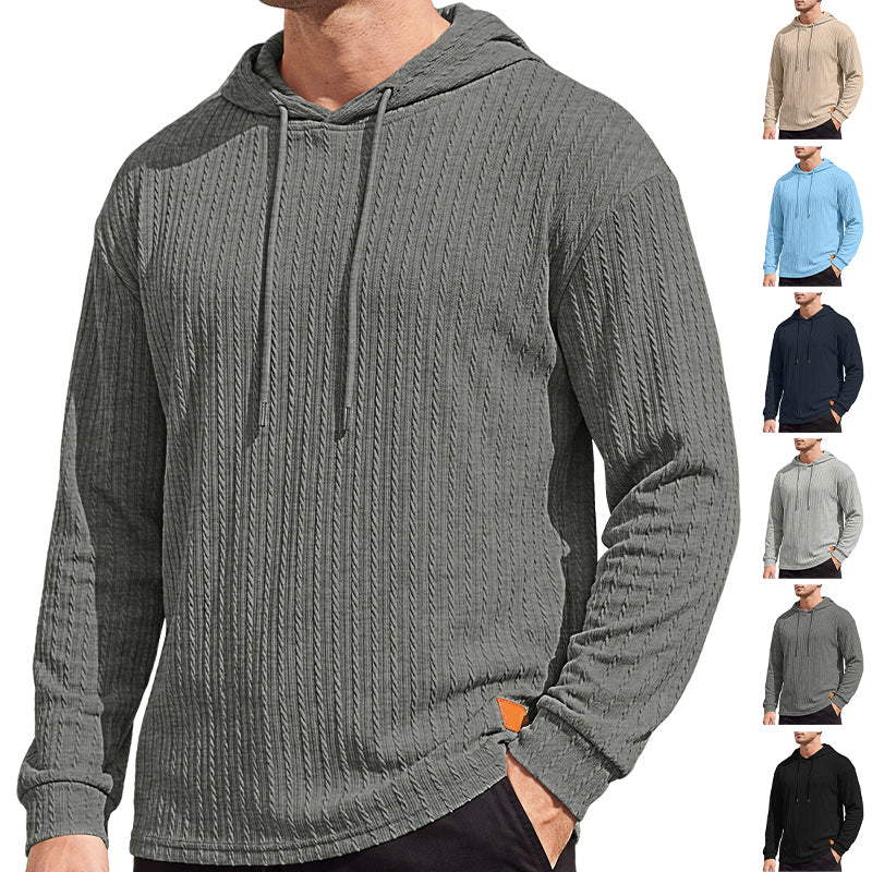 Men's Textured Henley Button-Neck Pullover