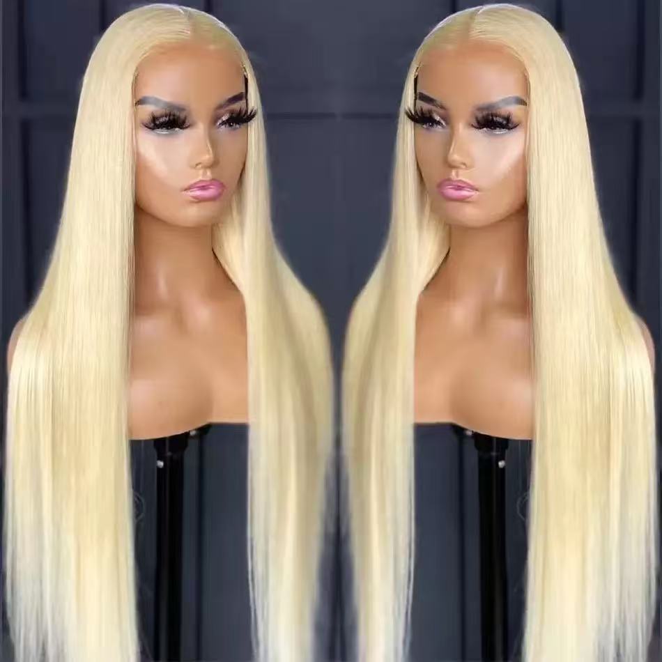 Middle-Part Long Straight Synthetic Lace Front Wig