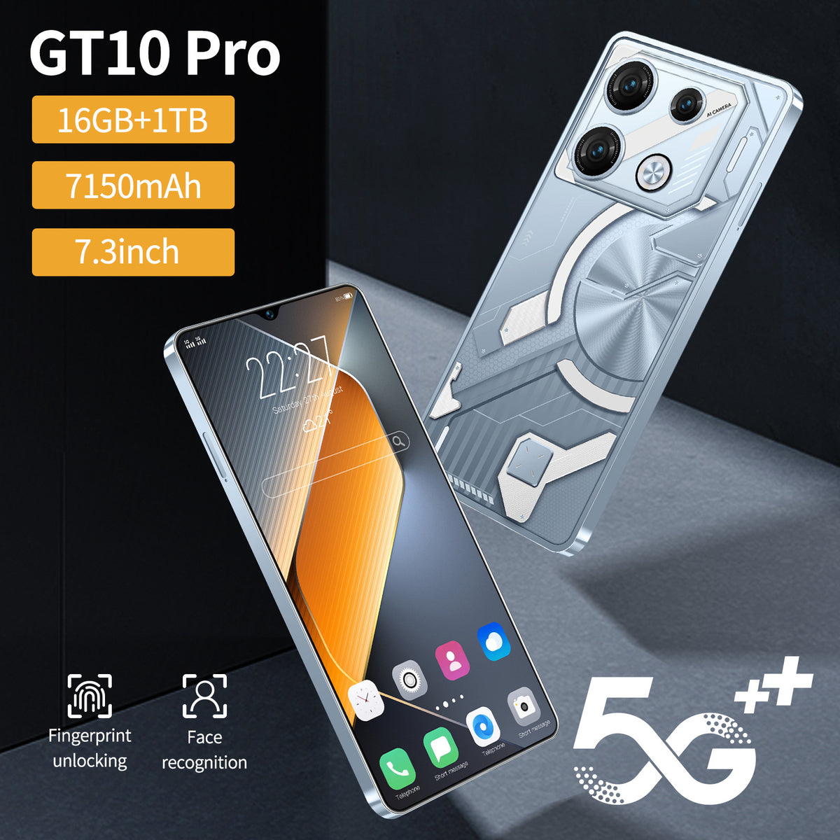 GT10 Pro 7.3-Inch Android Smartphone – Colour Options