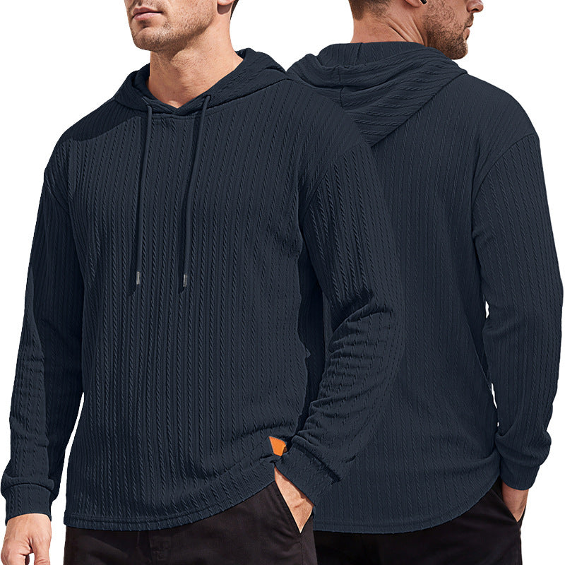 Men's Textured Henley Button-Neck Pullover