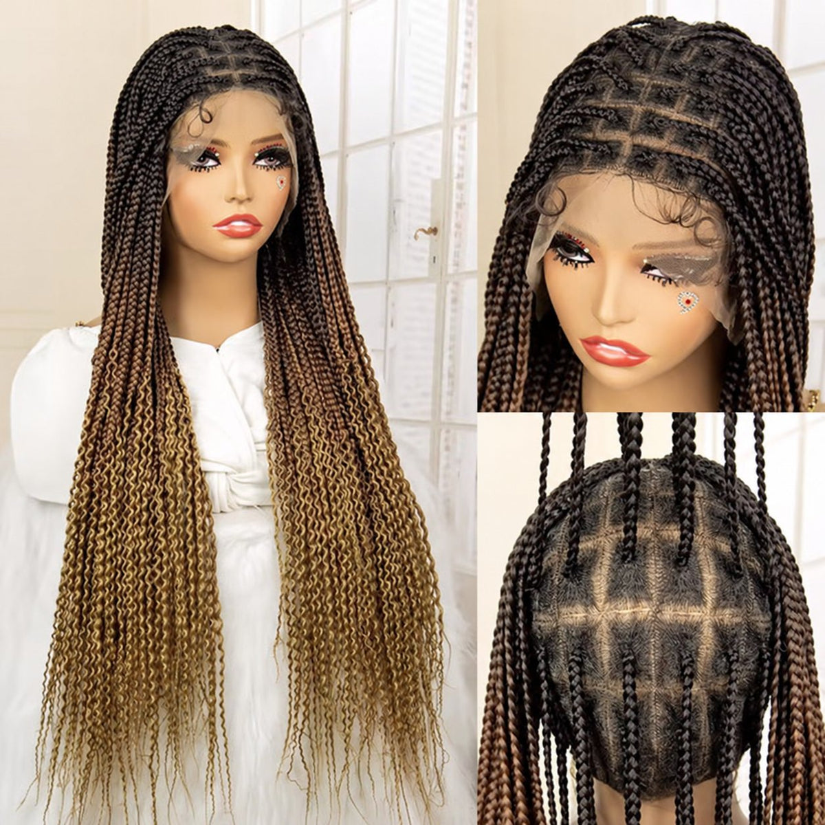 Long Three-Strand Braided Full Lace Wig