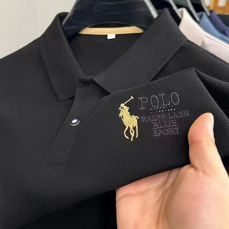 Men's Embroidered Short-Sleeve Polo Shirt