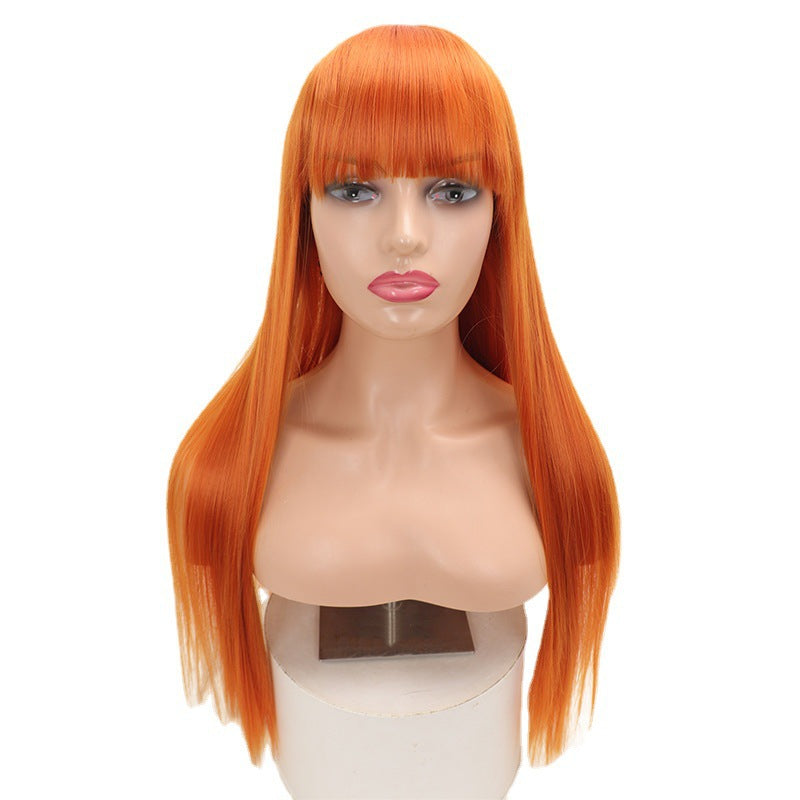 Long Straight Wig with Bangs in Statement Colours