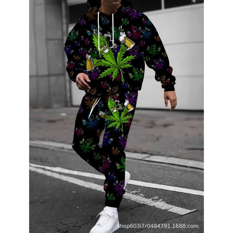 Men's Graphic Hoodie and Joggers Set