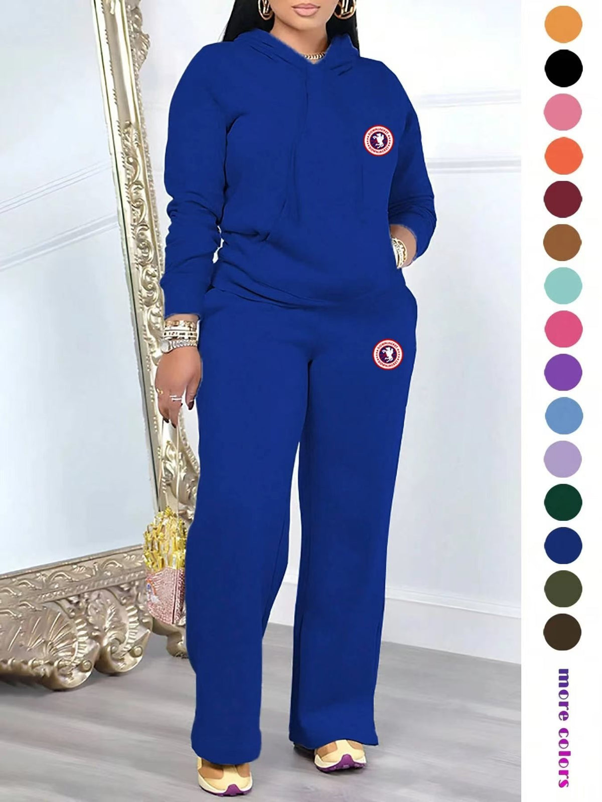 Graphic Hoodie and Casual Pants Set