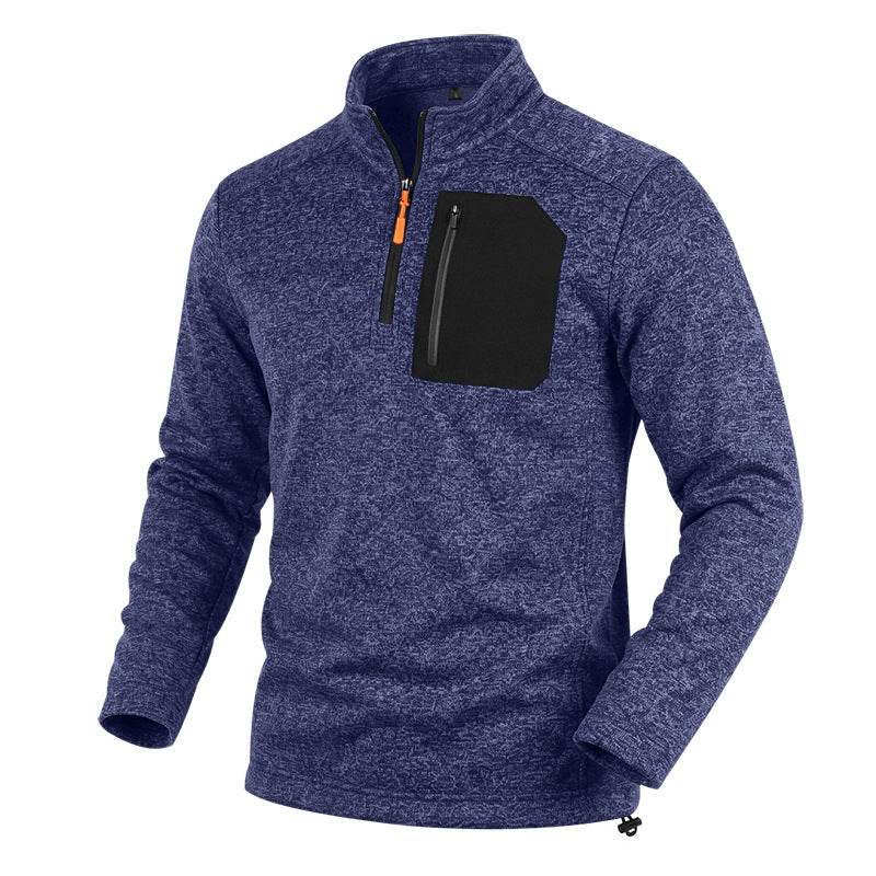 Men's Colour-Block Fleece Half-Zip Sweatshirt